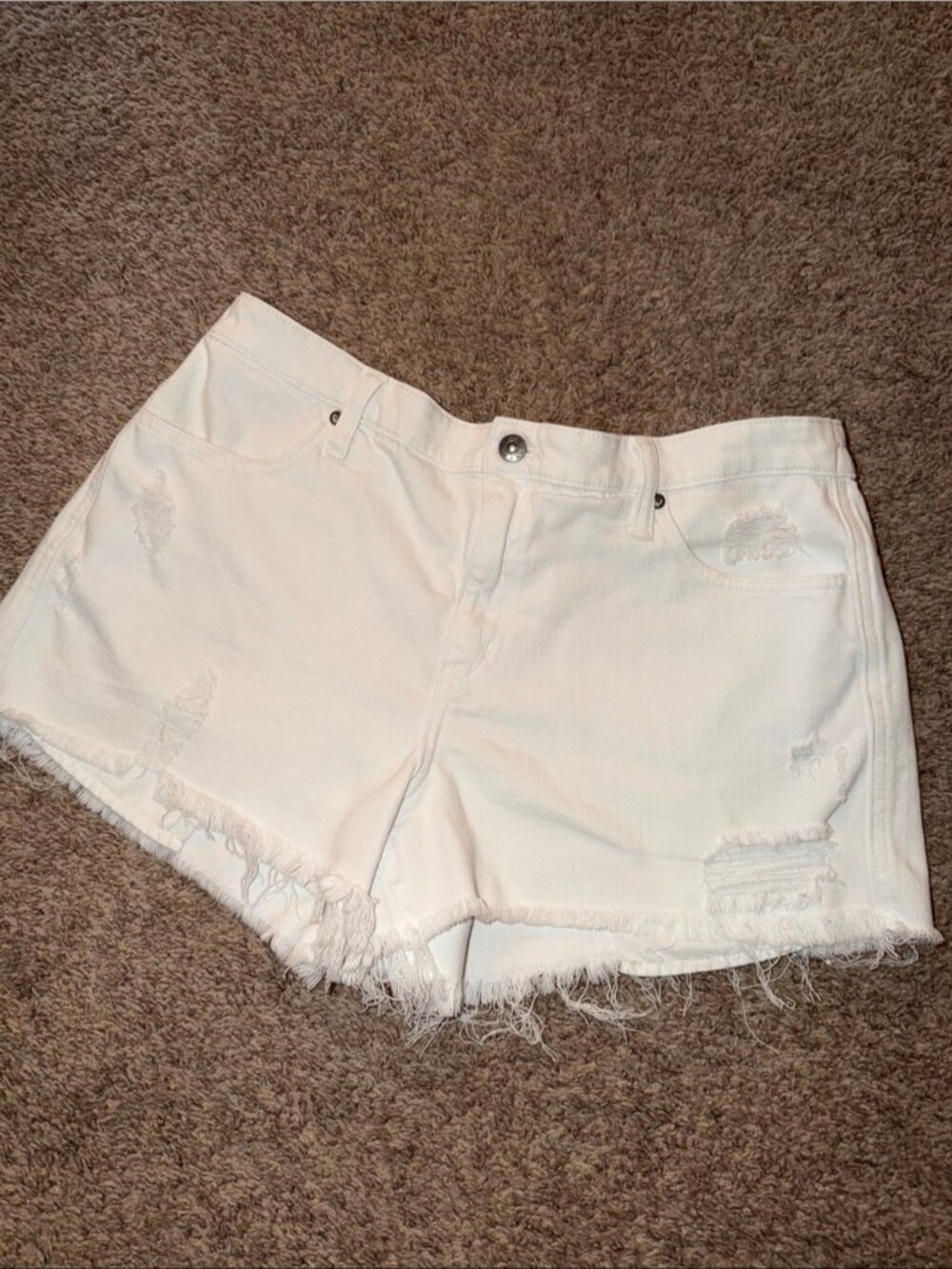 White denim Jean shorts size L - Picture 1 of 3